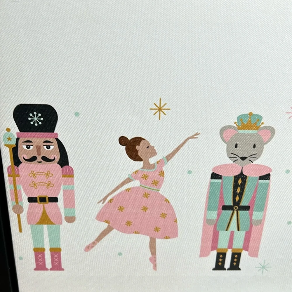 NEW! Framed Classic Christmas Holiday Nutcracker Ballet Soldier Canvas Print